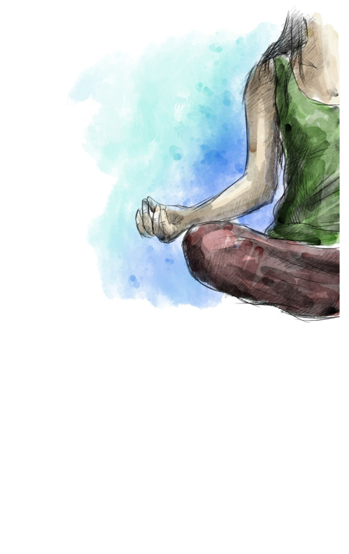 Woman sitting in a relaxing Yoga pose